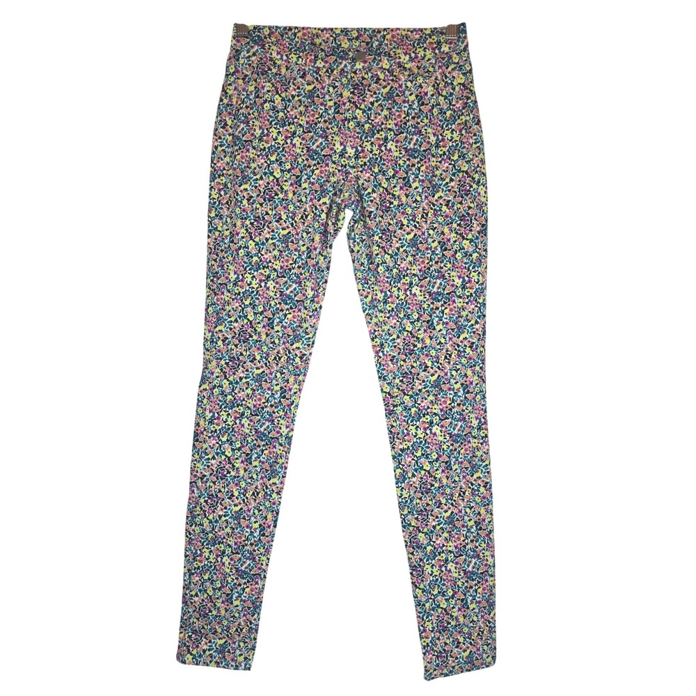 UNIQLO Floral Legging Pant Sz Small Cropped Skinny Mid Rise Slim Fit Cottagecore